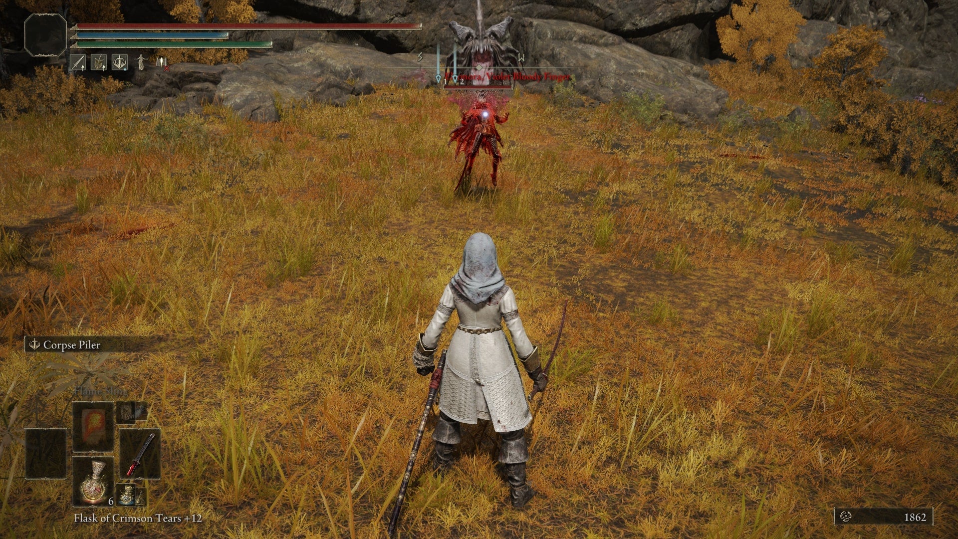 The player faces Invader, Eleonara, at the Second Church of Marika in Elden Ring