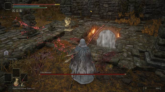 The player faces an Imp Seal at Wyndham Ruins in Elden Ring