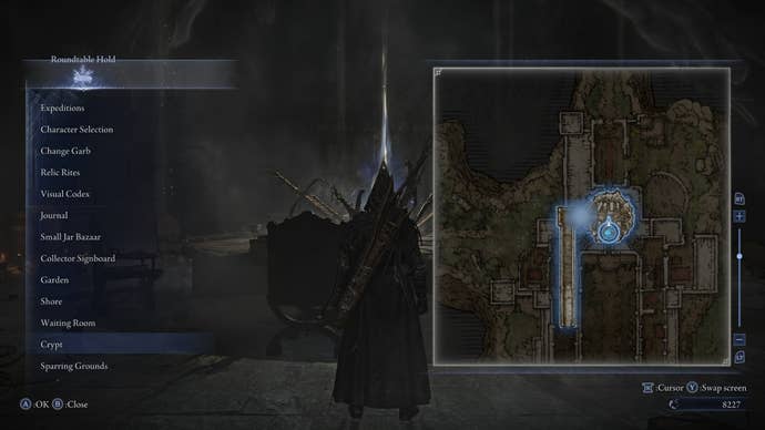 Map of the Hold crypt is shown in Elden Ring: Nightreign