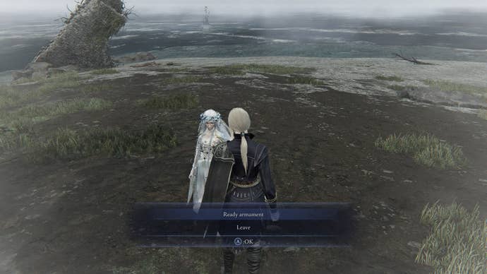 The duchess speaks to the Revenant on the shore in Elden Ring: Nightreign