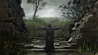 Ironeye t-poses near one of the Roundtable Hold's exits in Elden Ring: Nightreign