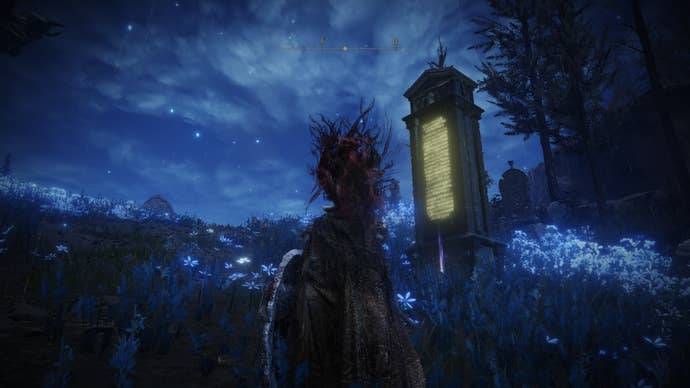 Armoured character looking at the Southern Shore map fragment in Elden Ring Shadow of the Erdtree DLC.