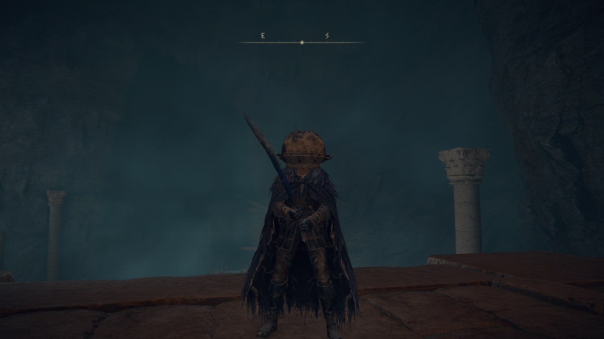 The player holds the Wing of Astel while standing in Uhl Palace Ruins in Elden Ring - 1