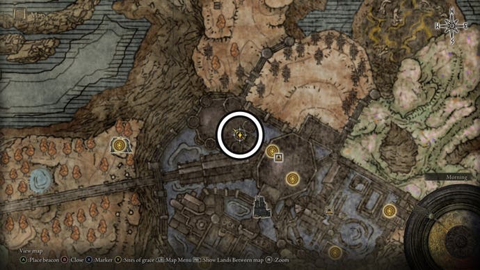 A screenshot of the Shadow Keep Scadutree Fragment location in Elden Ring Shadow of the Erdtree.