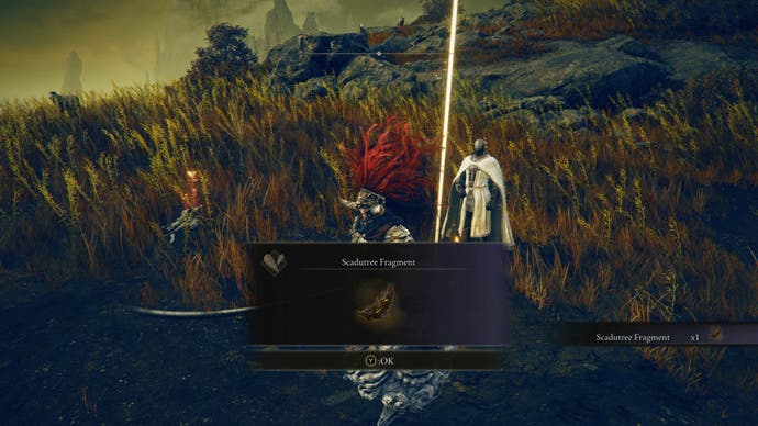 Obtaining the Highroad Cross Scadutree Fragment in Elden Ring Shadow of the Erdtree.