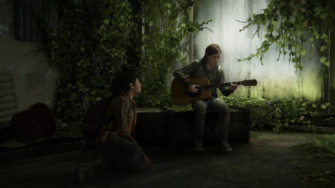 Ellie and Dina in TLOU2