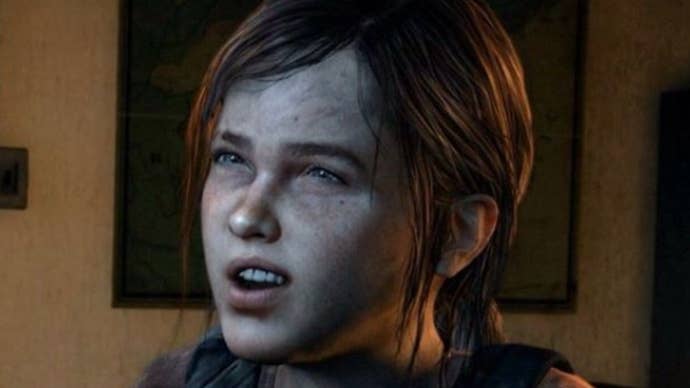 Ellie pulls a goofy face in The Last of Us