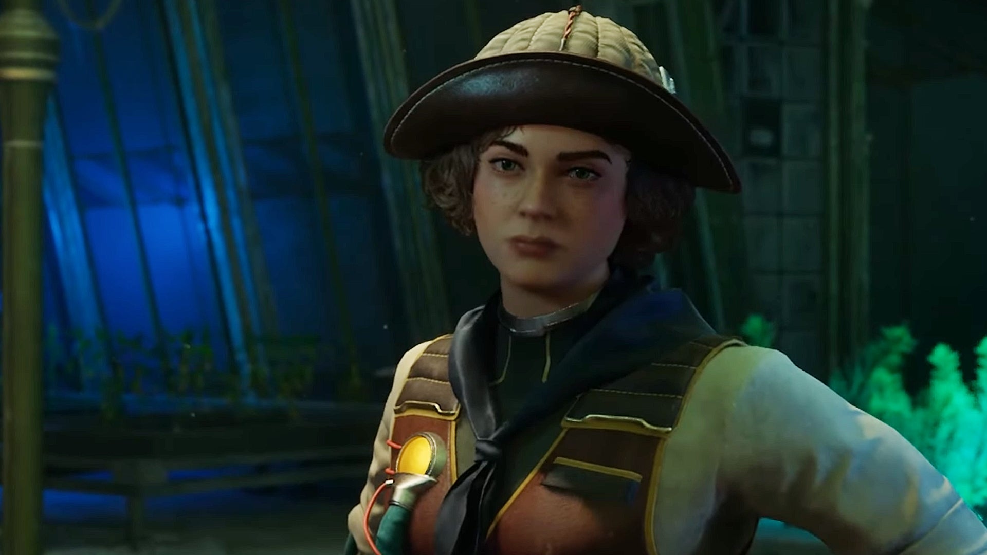 An NPC named Emeline Galloway faces the player in The Outer Worlds 2. - 7