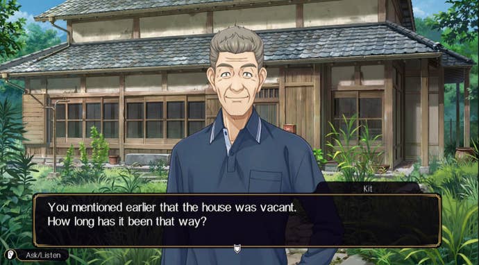 Questioning a man about why a house has been left vacant.