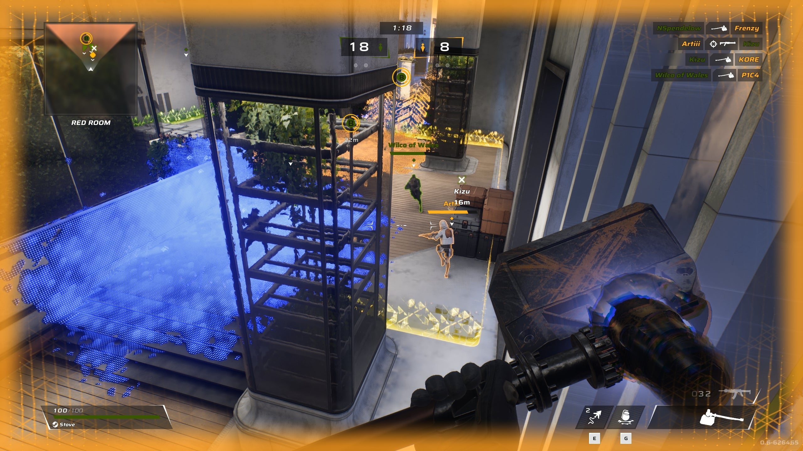 Wielding a hammer in a QCB fight in the Empulse demo