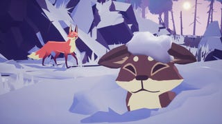 Screenshot from Endling - Extinction is Forever showing two animals playing in the snow