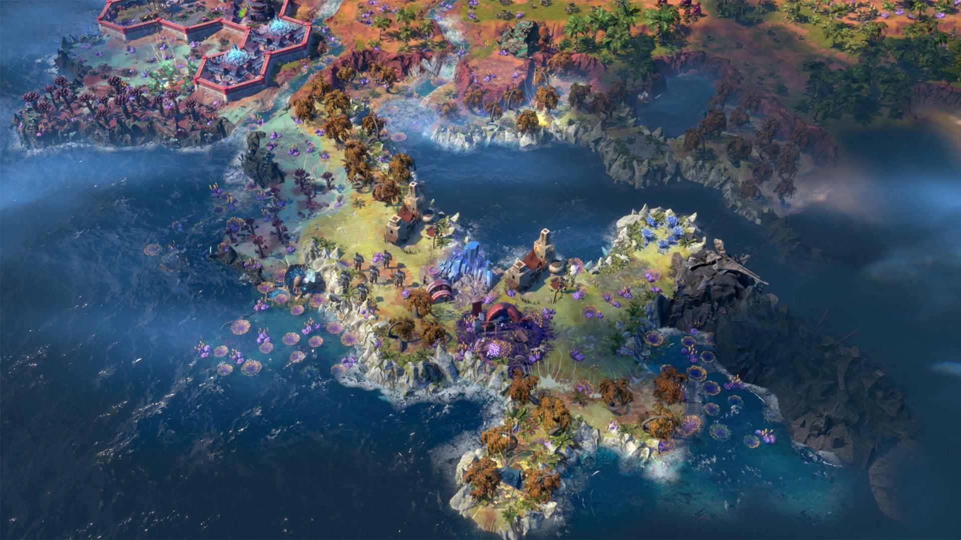 A penninsula under the Aspects' control in Endless Legend 2.