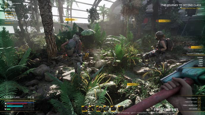 Two players usage sledgehammers to extract resources successful Enginefall.