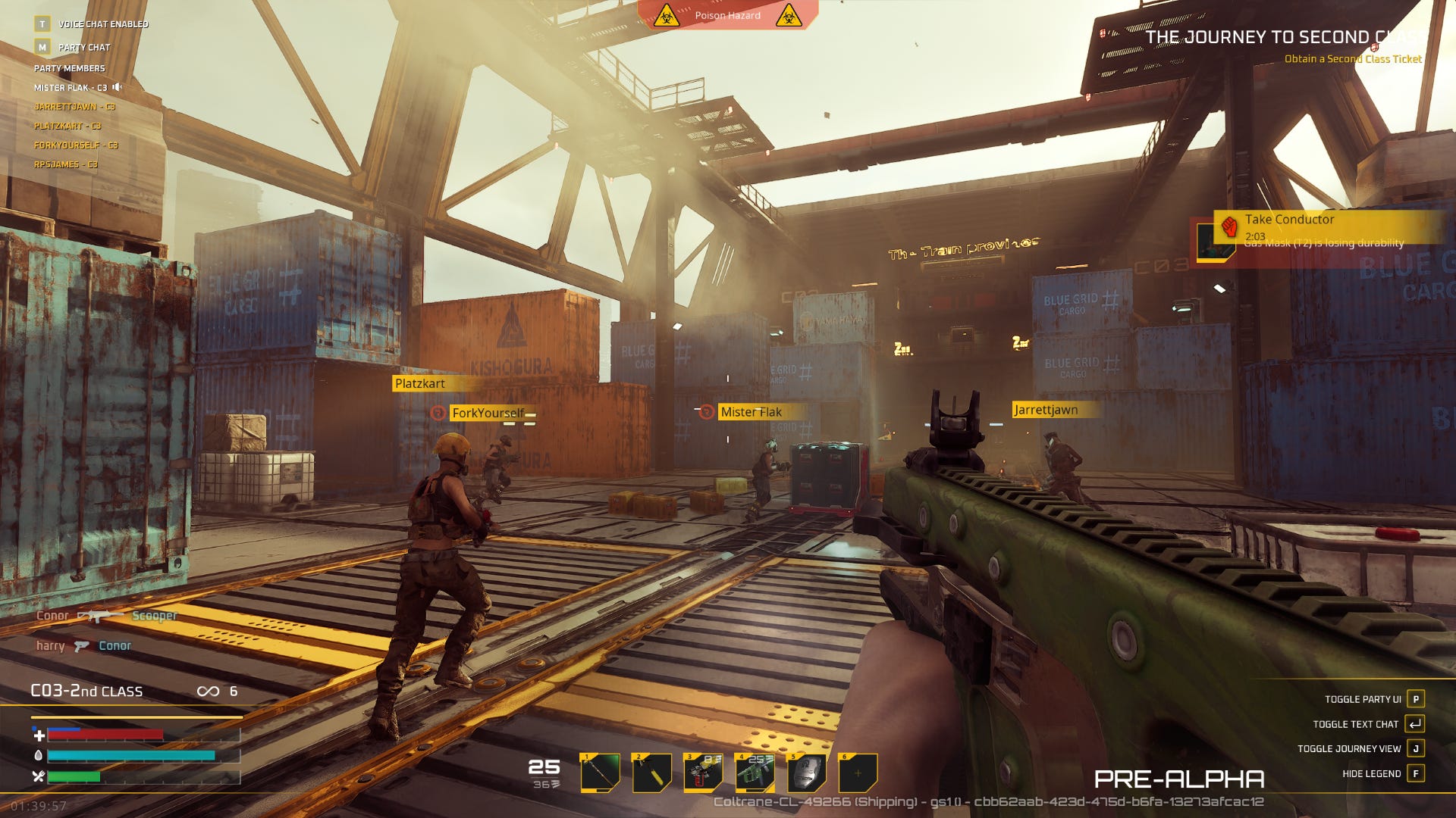 A squad  of players runs crossed  an exposed cargo carriage successful  Enginefall.