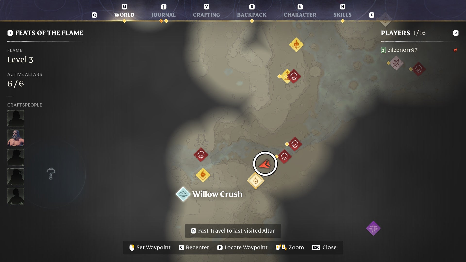 Map view of a clay location in Enshrouded.
