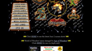 The Epic Games website front page from the 1990s