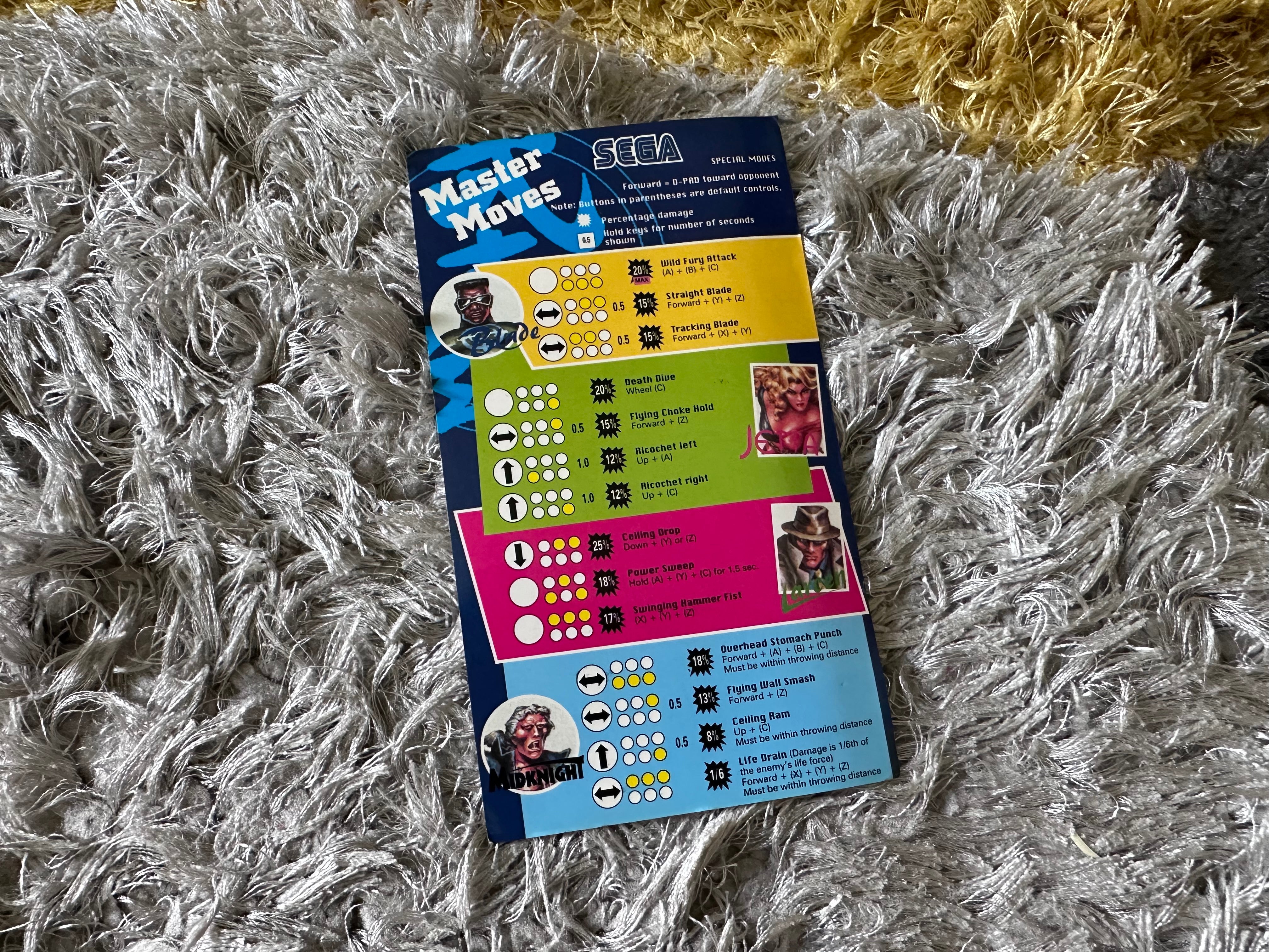 The combo card included with Eternal Champions