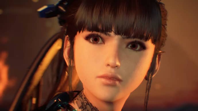 Close up of Eve in Stellar Blade (cropped)