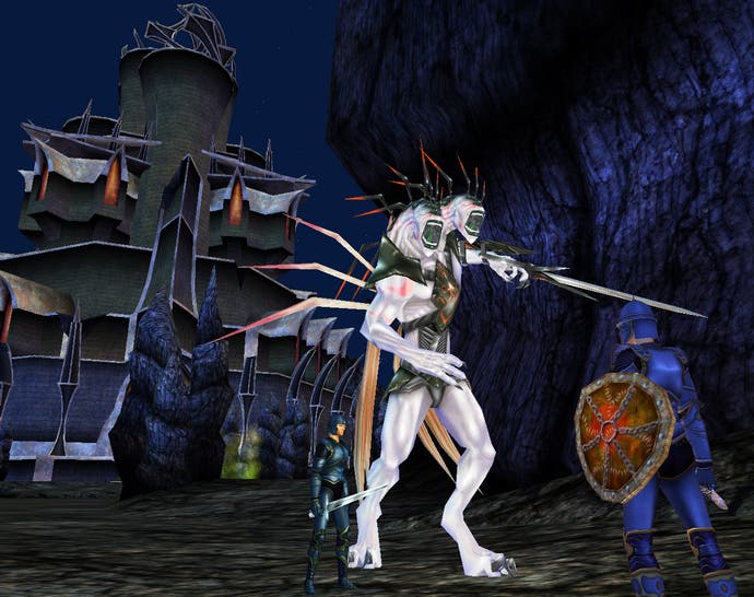 A pale beast with a rapier in EverQuest.