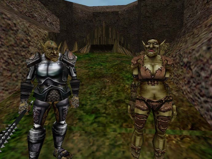 Two trolls in armor in EverQuest.