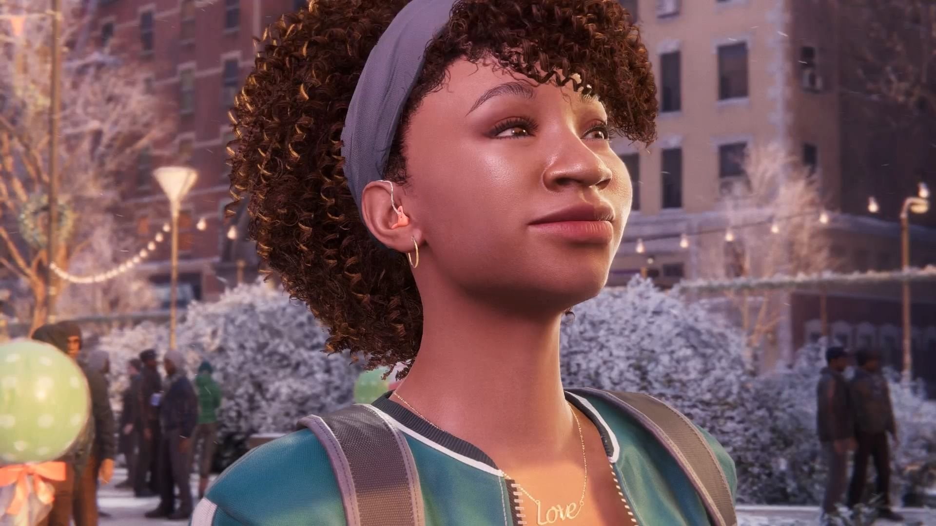 Hailey Cooper in Marvel&rsquo;s Spider-Man: Miles Morales. She is wearing hearing aids