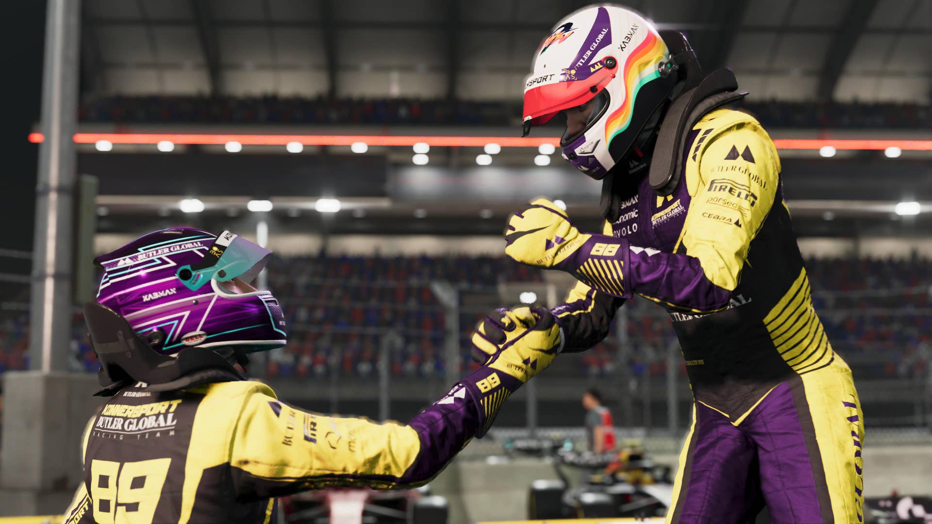 Konnersport's drivers celebrating in F1 25.