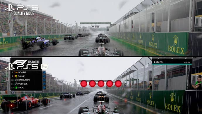 F1 24 PS5 Pro vs PS5 comparison