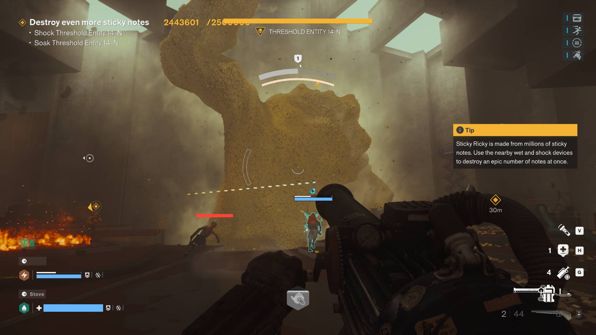 Sticky Ricky, a giant being of sticky notes, in in FBC: Firebreak.