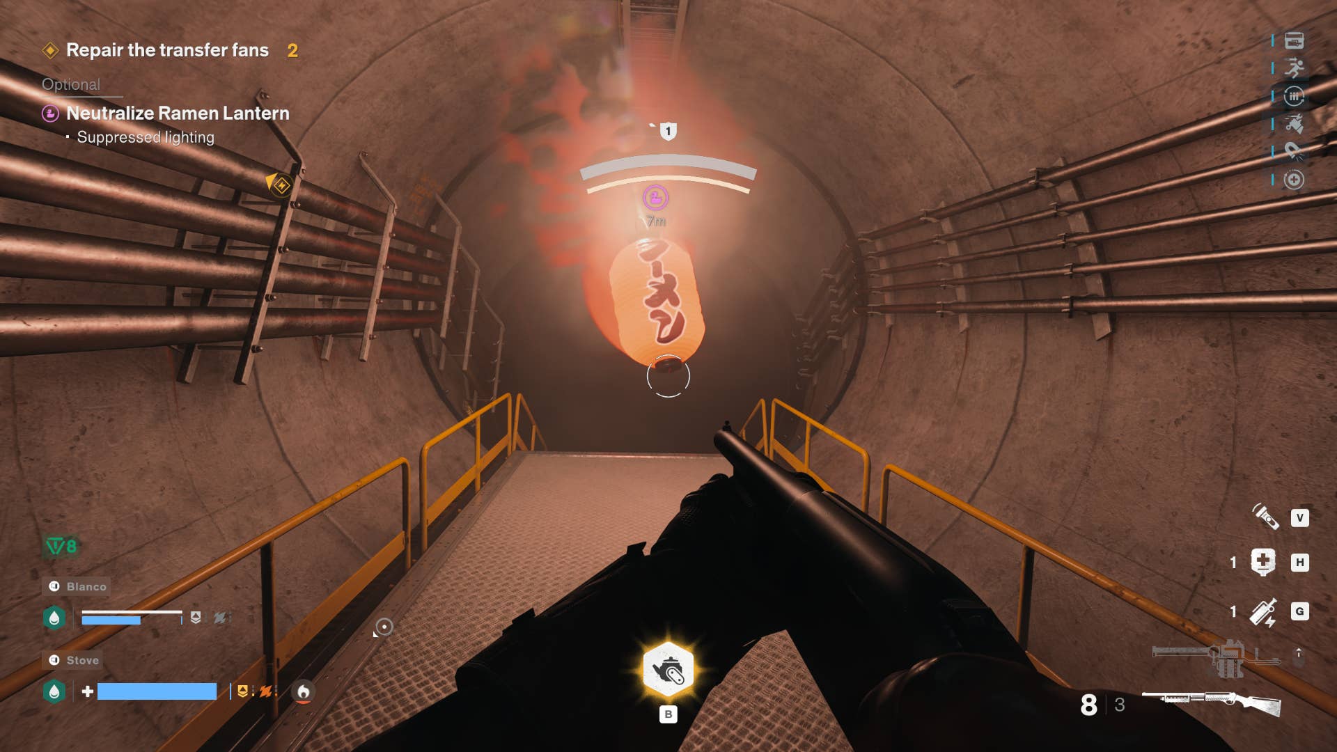 An anomalous, floating ramen shop lantern in in FBC: Firebreak.