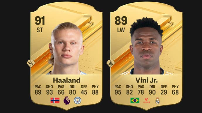 haaland and vini jr fc 24 stats