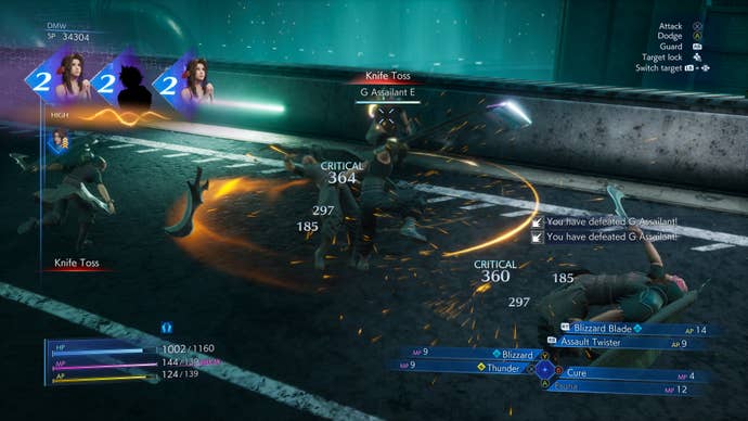 Zack fights robots on a highway in Crisis Core - Final Fantasy VII - Reunion.