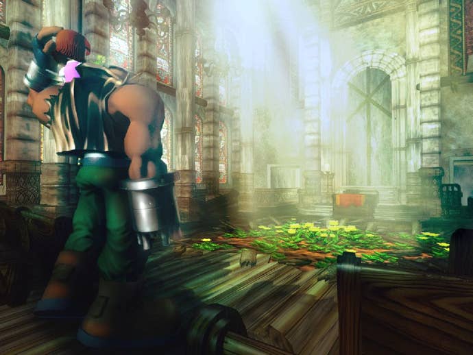 Barret and Marlene are shown in a church in Final Fantasy 7