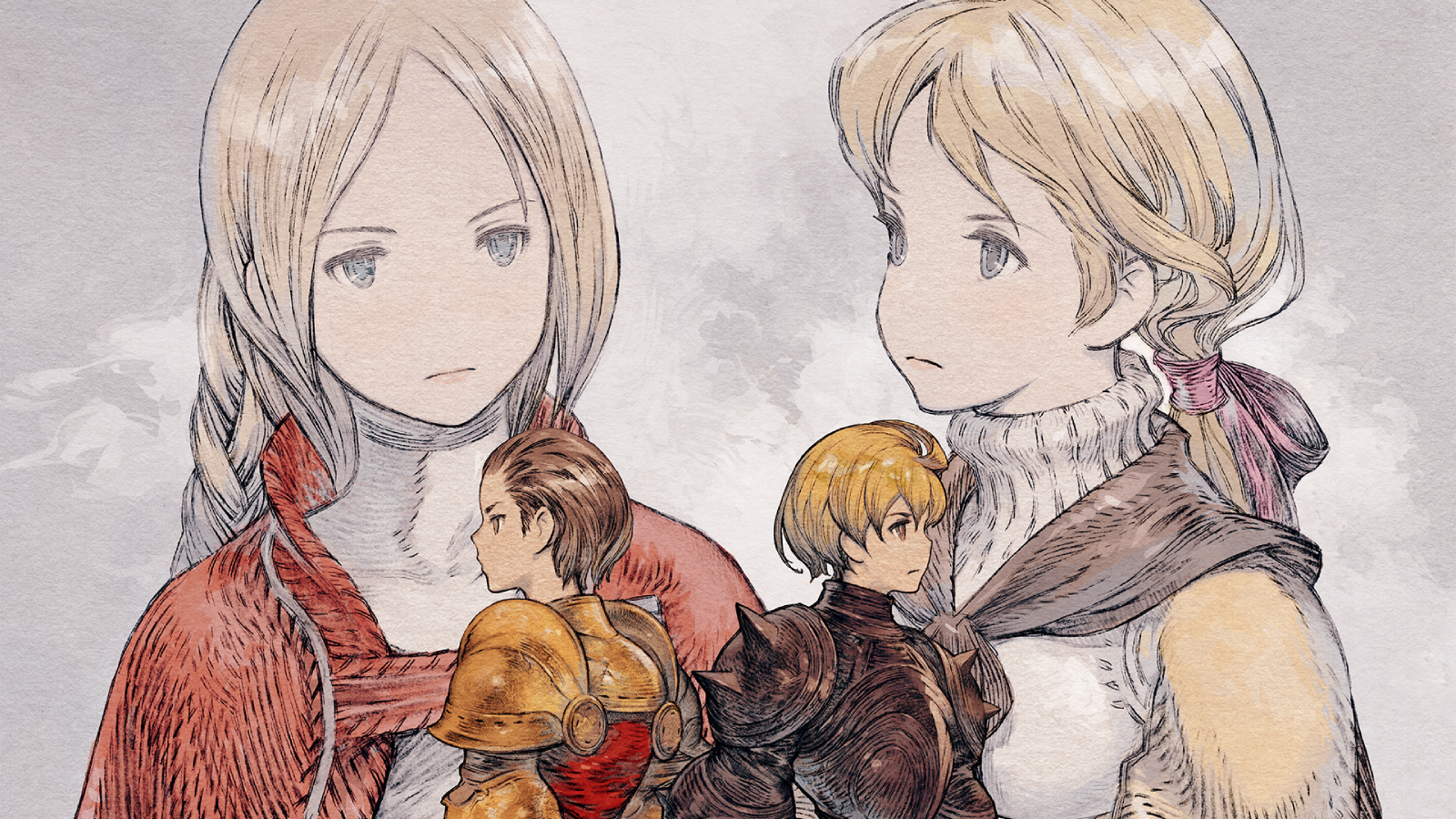 Final Fantasy Tactics artwork showing two sets of hand-drawn medieval figures facing each other