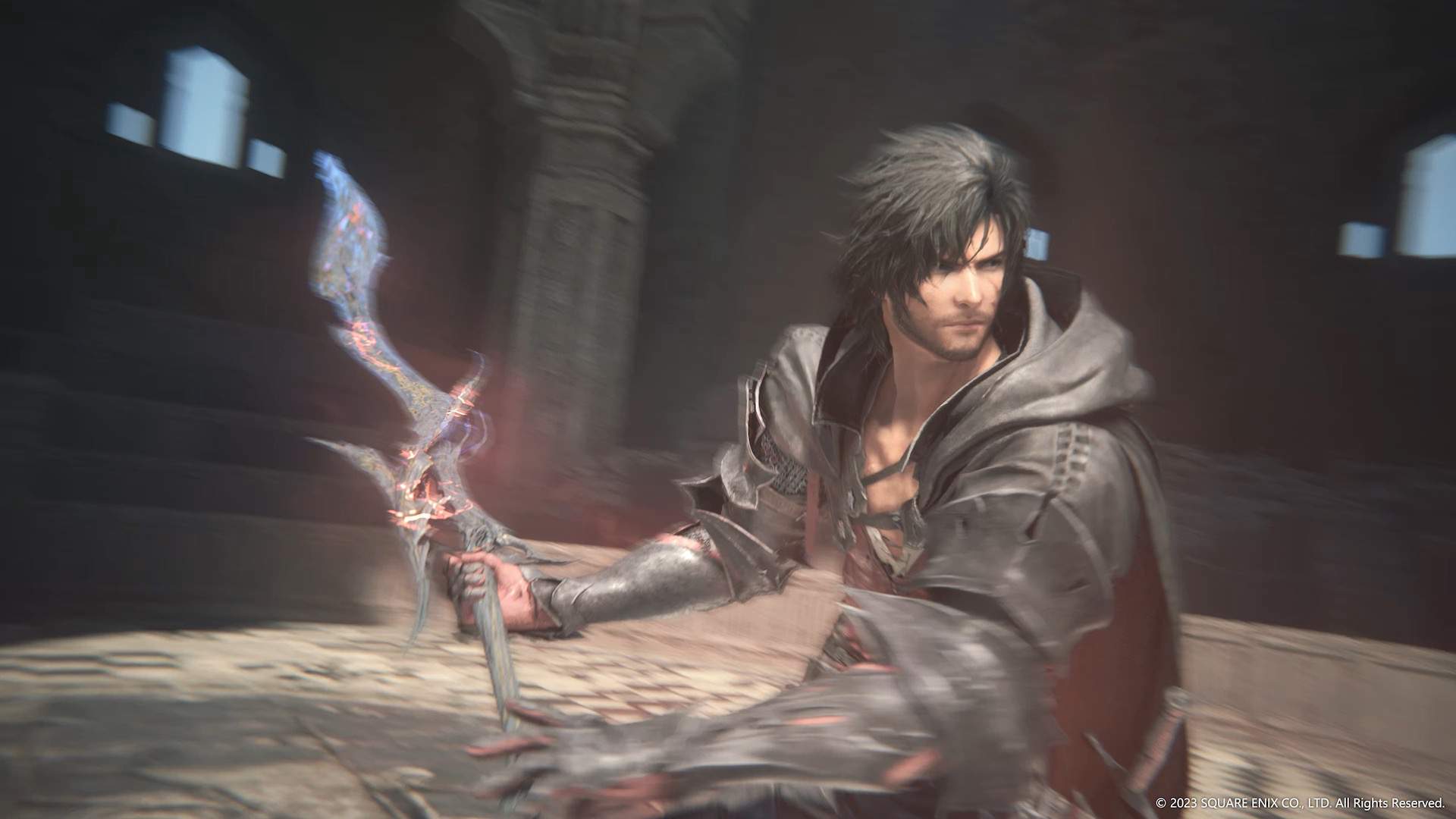 Clive in slow motion in Final Fantasy 16