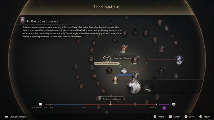 Torgal says “master says he’s still watching over us” on Final Fantasy 16’s Inner Voice board