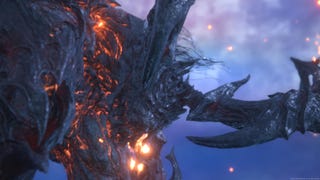 Close up of fire beast Ifrit from Final Fantasy 16