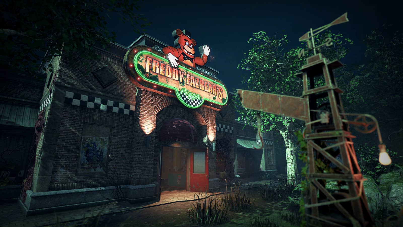Five Nights at Freddy's map screenshot from Dead by Daylight showing creepy pizza restaurant