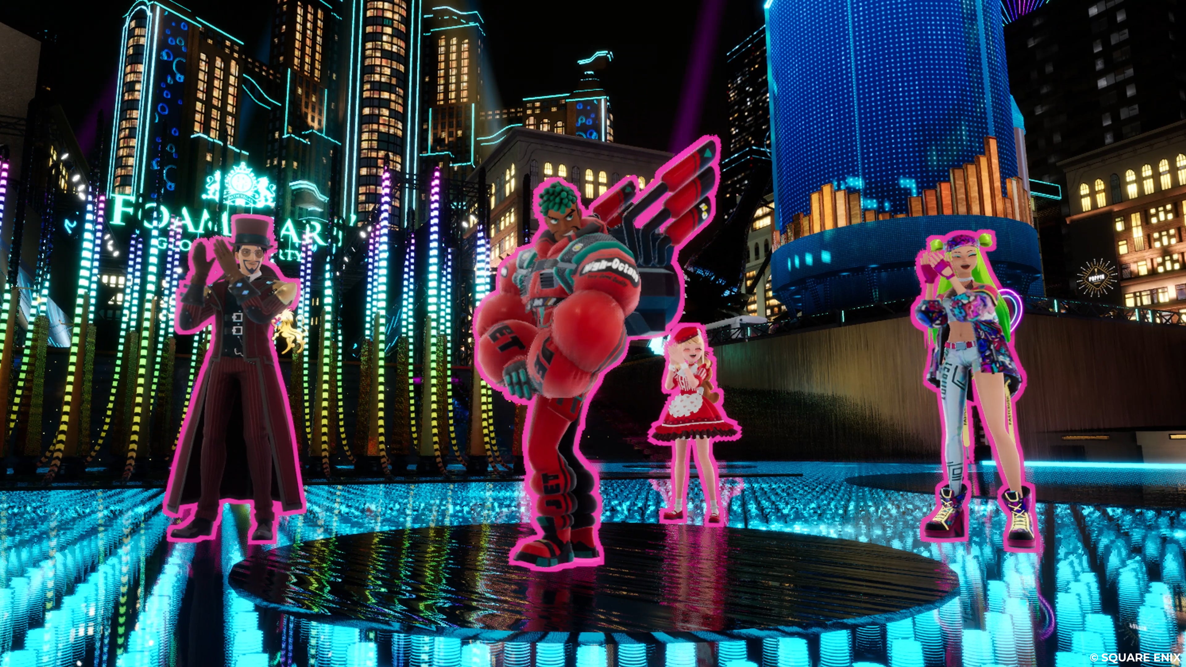 Multiple characters from Foamstars pose at the camera