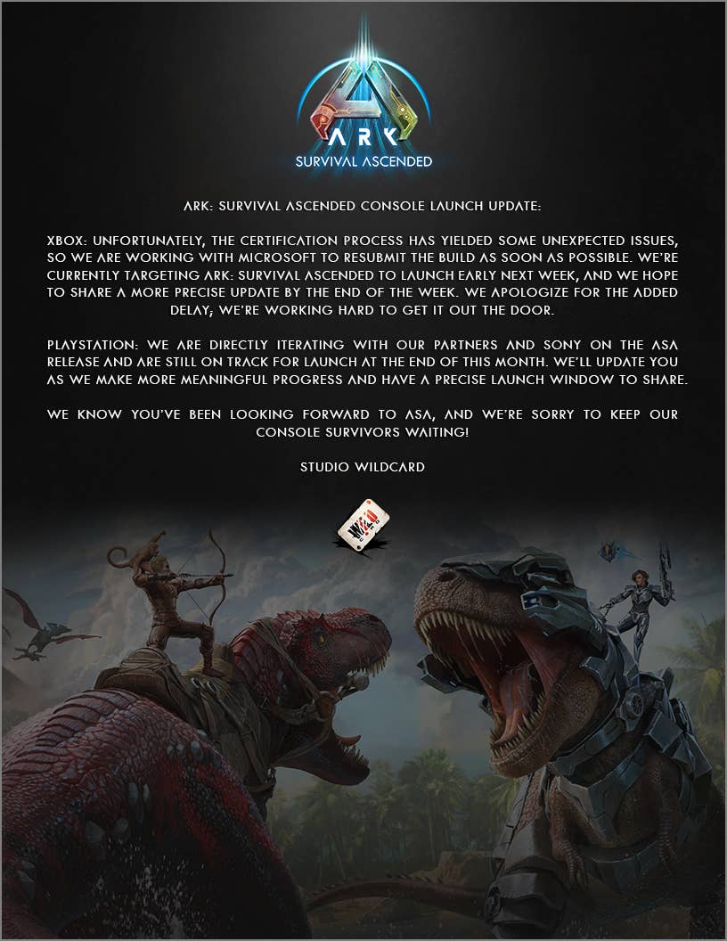 Ark: Survival Ascended’s Xbox Series X/S release gets another last