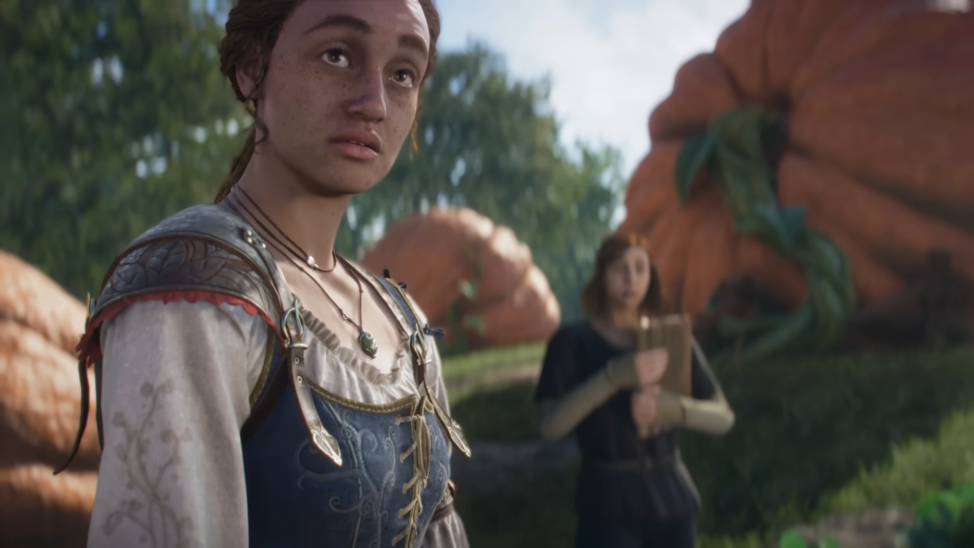 Fable trailer screenshot showing female character looking disgruntled