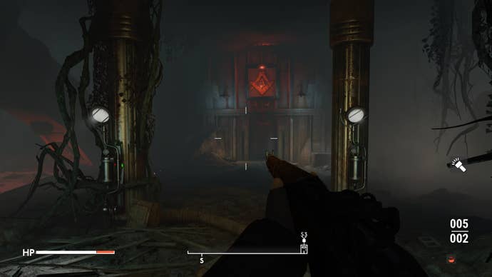 The player looks at a locked entrance to the Angel Lab in Fallout 4 mod, Fallout London