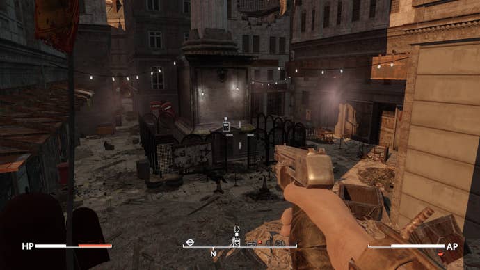 The player faces the entrance to the Monument Lab in Fallout 4 mod, Fallout London