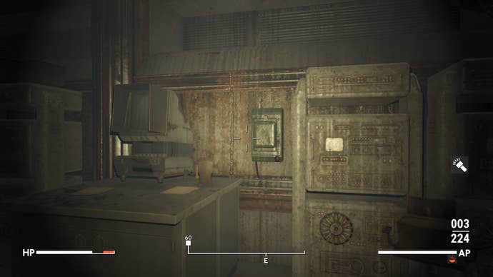 The player looks at a power box that needs activating in the Monument Lab in Fallout 4 mod, Fallout London
