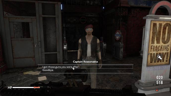 The player speaks with Captain Reasonable after completing his quest in Fallout 4 mod, Fallout London