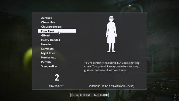 The Four Eyes Trait is shown in Fallout 4 mod, Fallout London