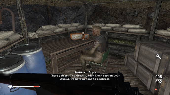 The player speaks with Lieutenant Doyle just outside of Brickton in Fallout 4 mod, Fallout London