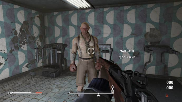The player speaks with Mad Jack in his office in Fallout 4 mod, Fallout London