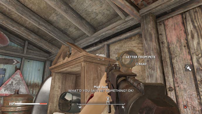 The player looks at Pete’s Letter on a shelf in his room in Fallout 4 mod, Fallout London