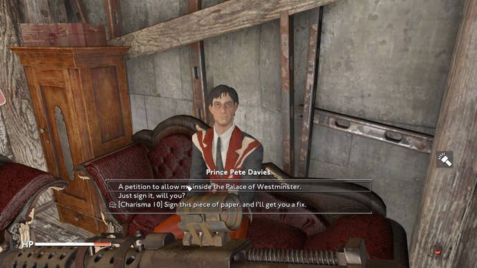 The player speaks with Prince Pete Davies in Fallout 4 mod, Fallout London