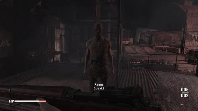The player speaks to Reece, a Croydonian, in Fallout 4 mod, Fallout London